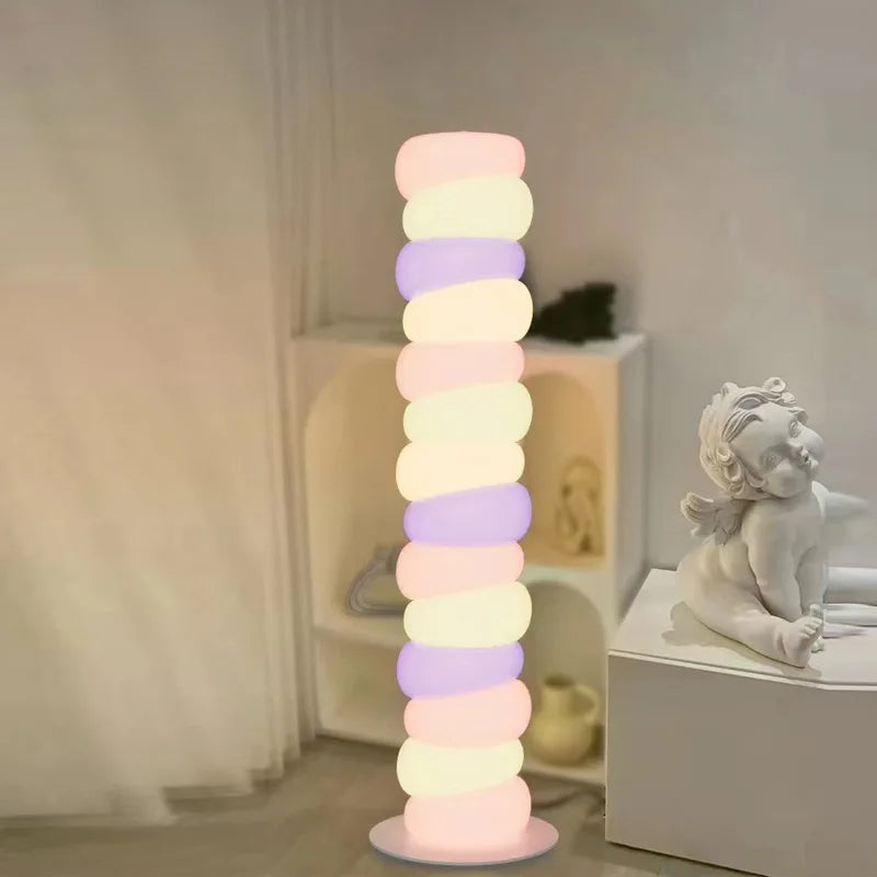 Afralia™ Rainbow Gourd Floor Lamp for Vibrant Bedroom & Living Room Ambience