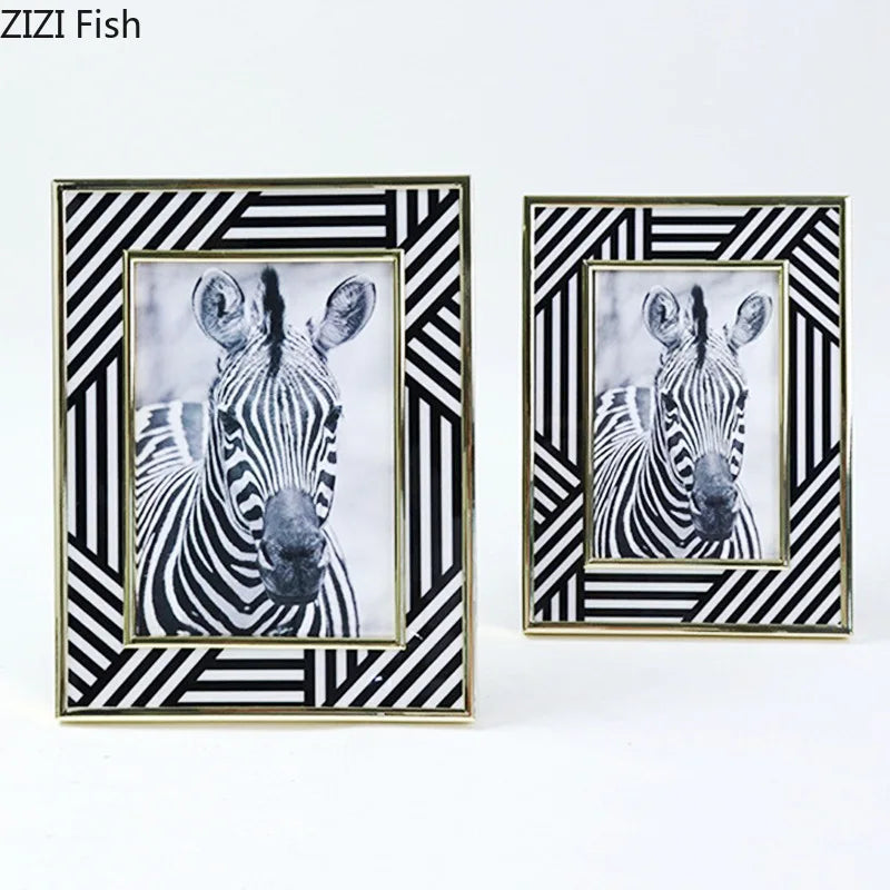 Zebra Texture Photo Frames by Afralia™ - Modern Decor for Wedding Gifts