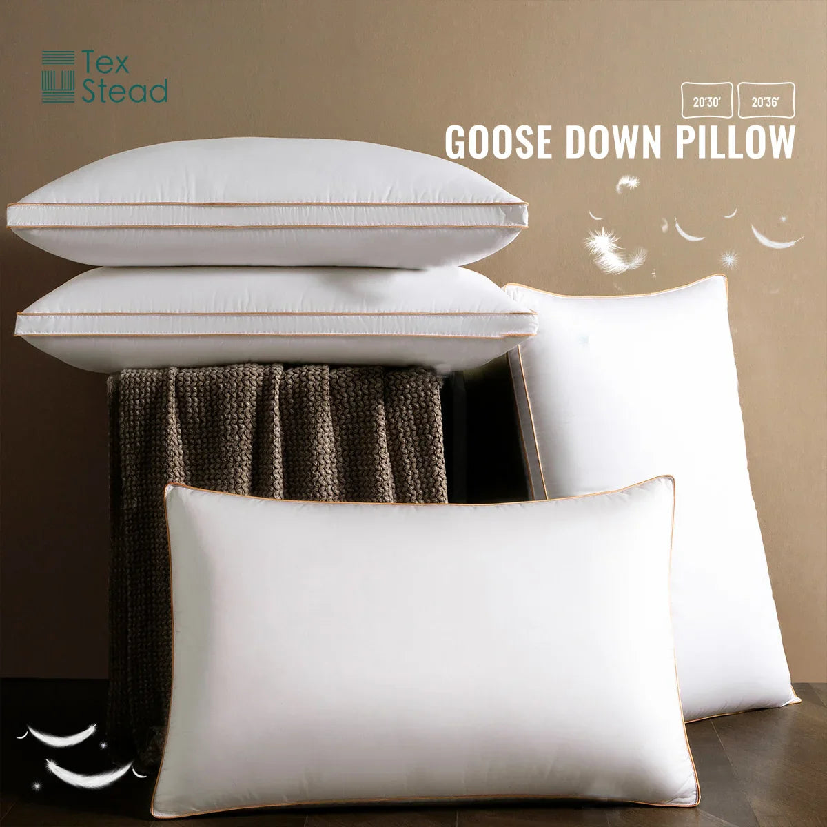 Luxury Goose Down Pillow by Afralia™ - Neck Support for Restful Sleep