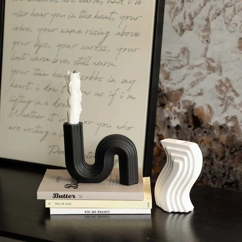 Afralia™ Nordic Ceramic Candlestick Holder Home Decor