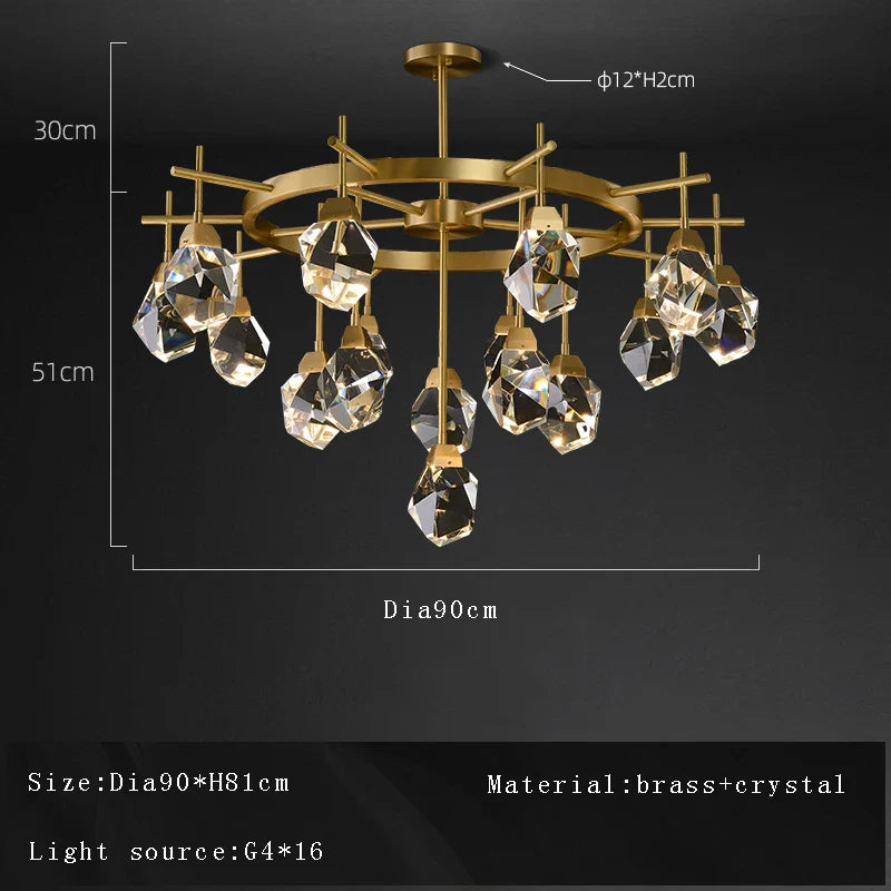 Afralia™ Crystal Chandelier Ceiling Light Modern Design for Living Room Dining Area