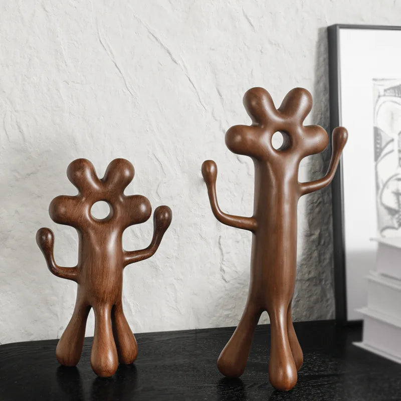 Afralia™ Abstract Flower Man Alien Sculpture Home Decor Figurine