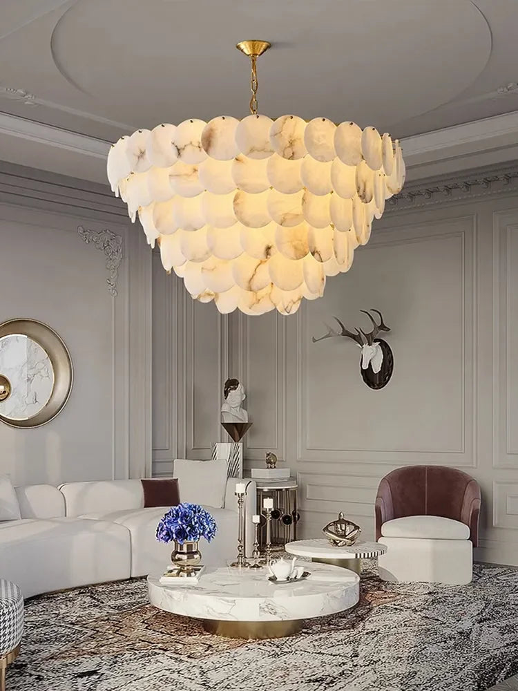 Afralia™ Marble Design Modern Chandelier for Living Room Bedroom Dining Ceiling Light