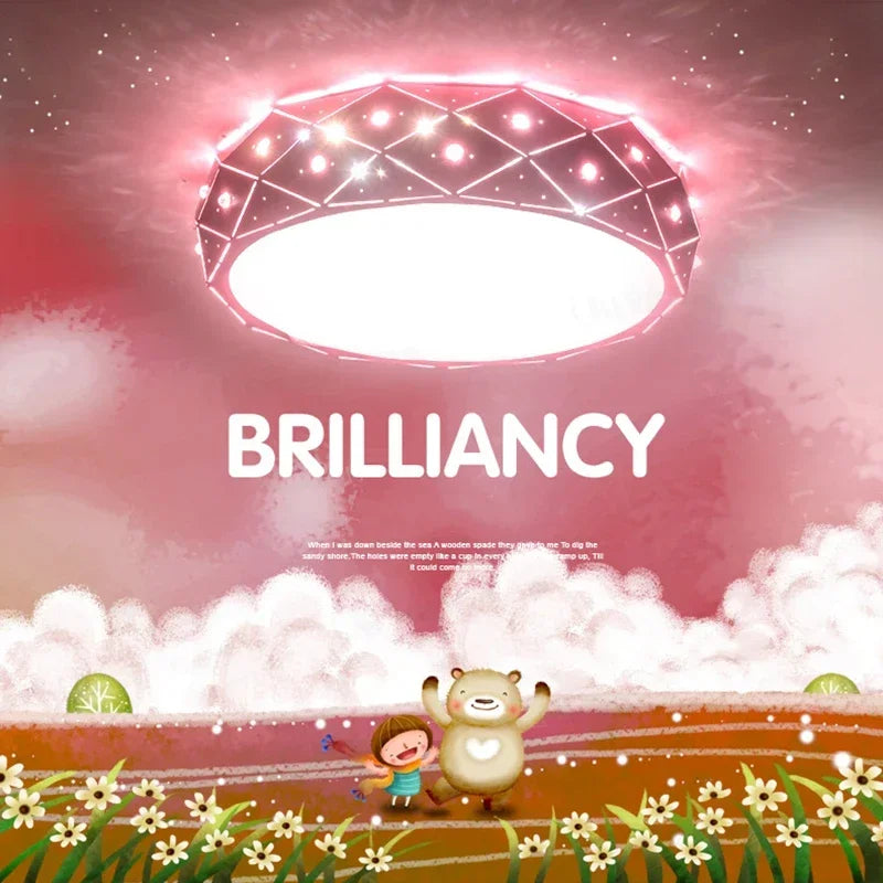 Afralia™ Pink Kawaii LED Ceiling Light for Girl's Bedroom