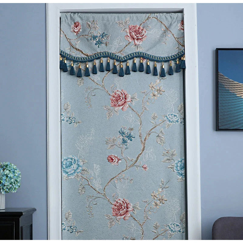 Afralia™ Peony Floral French Door Blackout Curtains, Countryside Style Room Darkening Drapes
