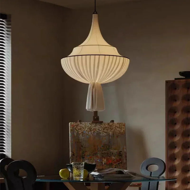 Afralia™ Wabi Sabi Cloth Chandelier: Retro Living Room Dining Bedroom Decor Pendant Lights