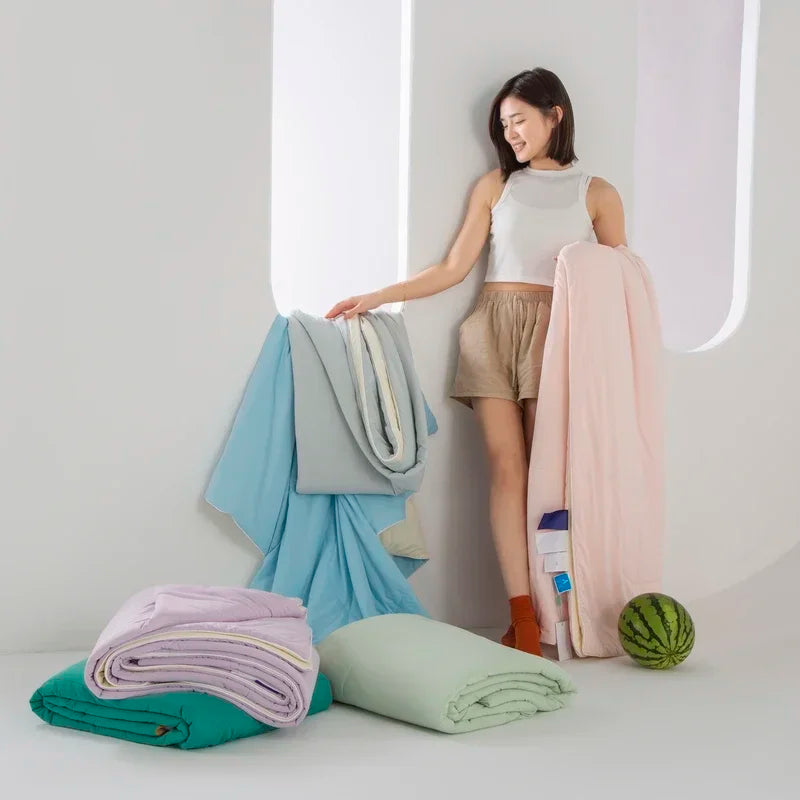 Afralia™ Cooling Fabric Double-Sided Summer Blanket - Light Cooled Comforter