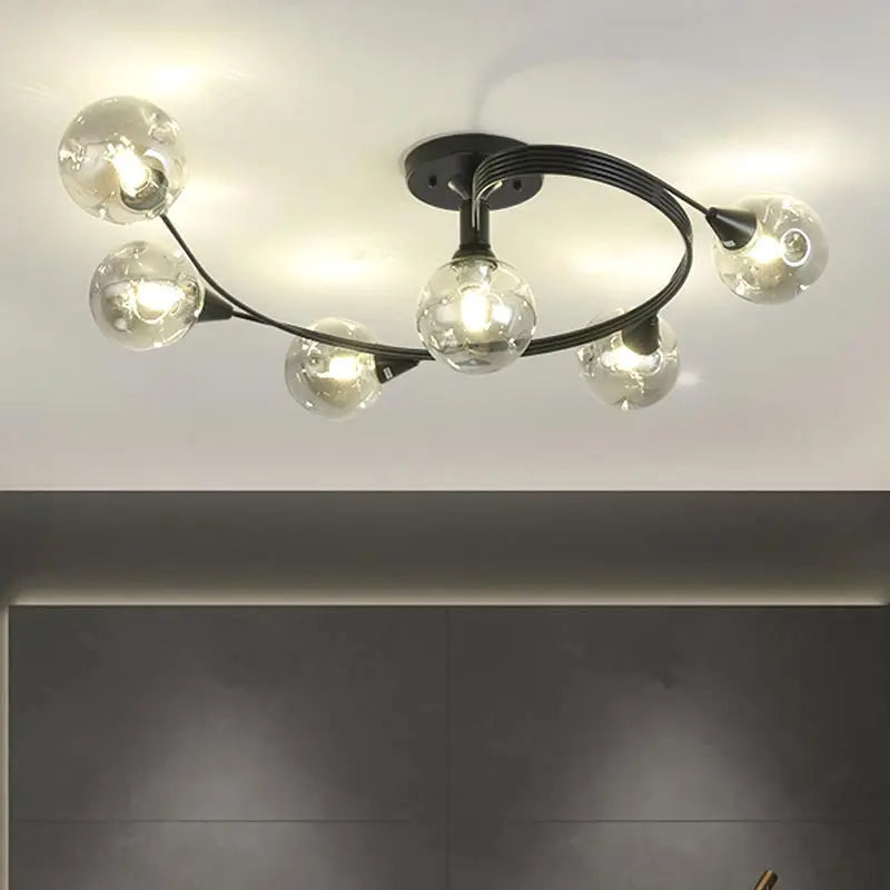 Afralia™ Glass Nordic Ceiling Chandelier for Home Decor Lighting