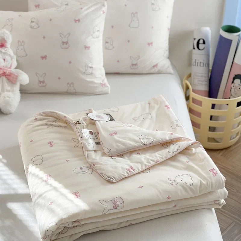 Afralia™ Children Cartoon Summer Cooling Quilt - Double Bed Breathable Thin Blanket Duvet