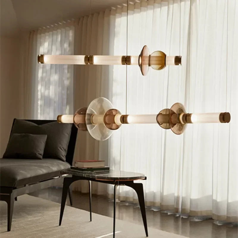 Afralia Luna Glass Chandelier: Postmodern Italian Design LED Lamp for Bedroom & Living Room