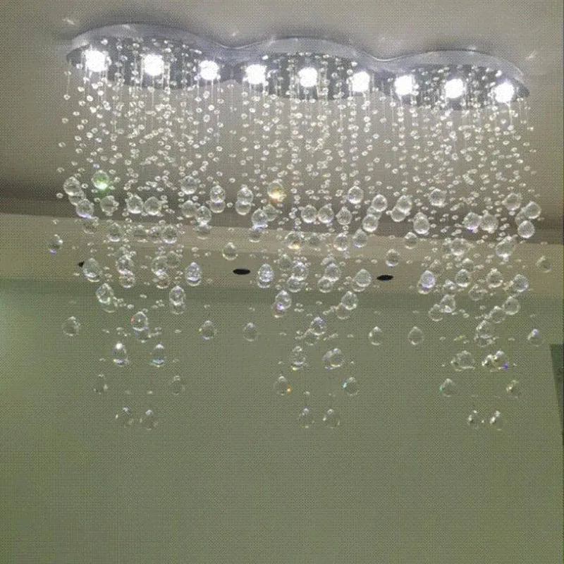 Afralia™ Oval Crystal Chandelier Lighting for Living Room and Bar - Modern Pendant Light