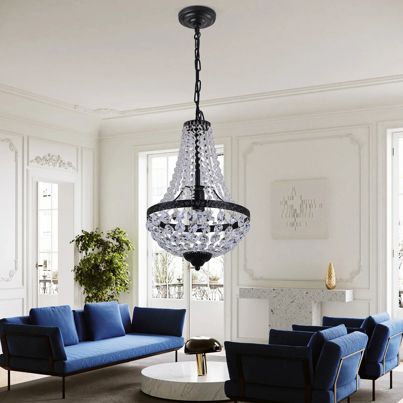 Afralia™ Luxury Crystal Pendant Chandelier for Modern Living Dining Room Hotel Decor