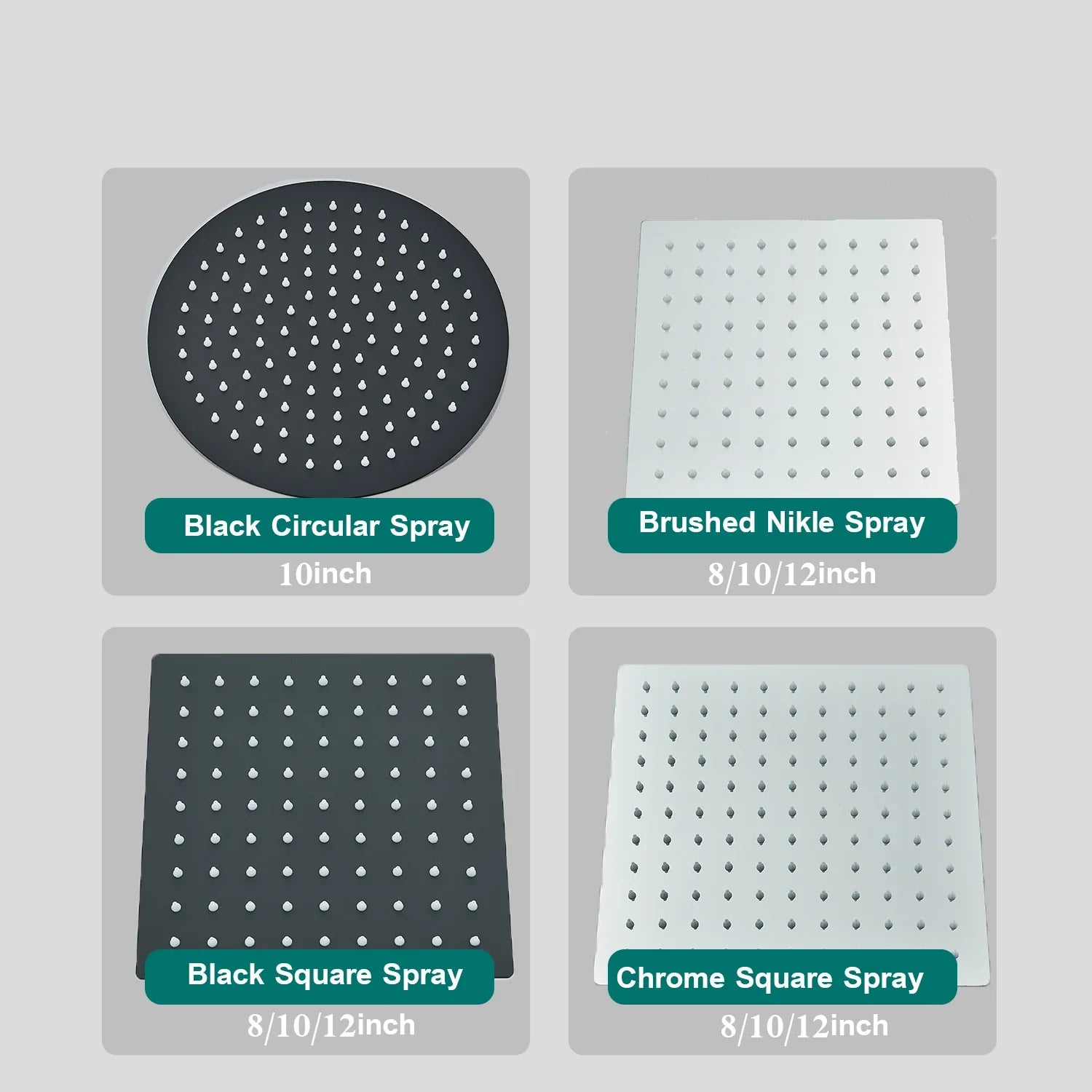 Afralia™ 12" Matte Black Rainfall Shower Head Set with Shower Arm