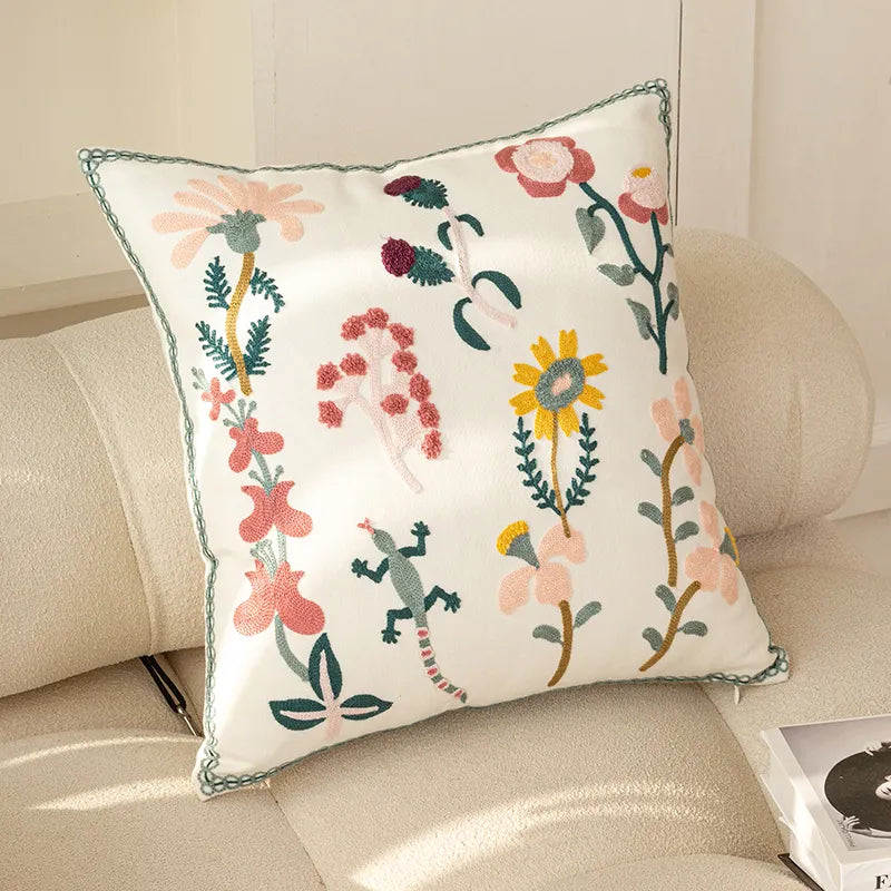 Afralia™ Chic Floral Geometric Cushion Cover - 45x45cm