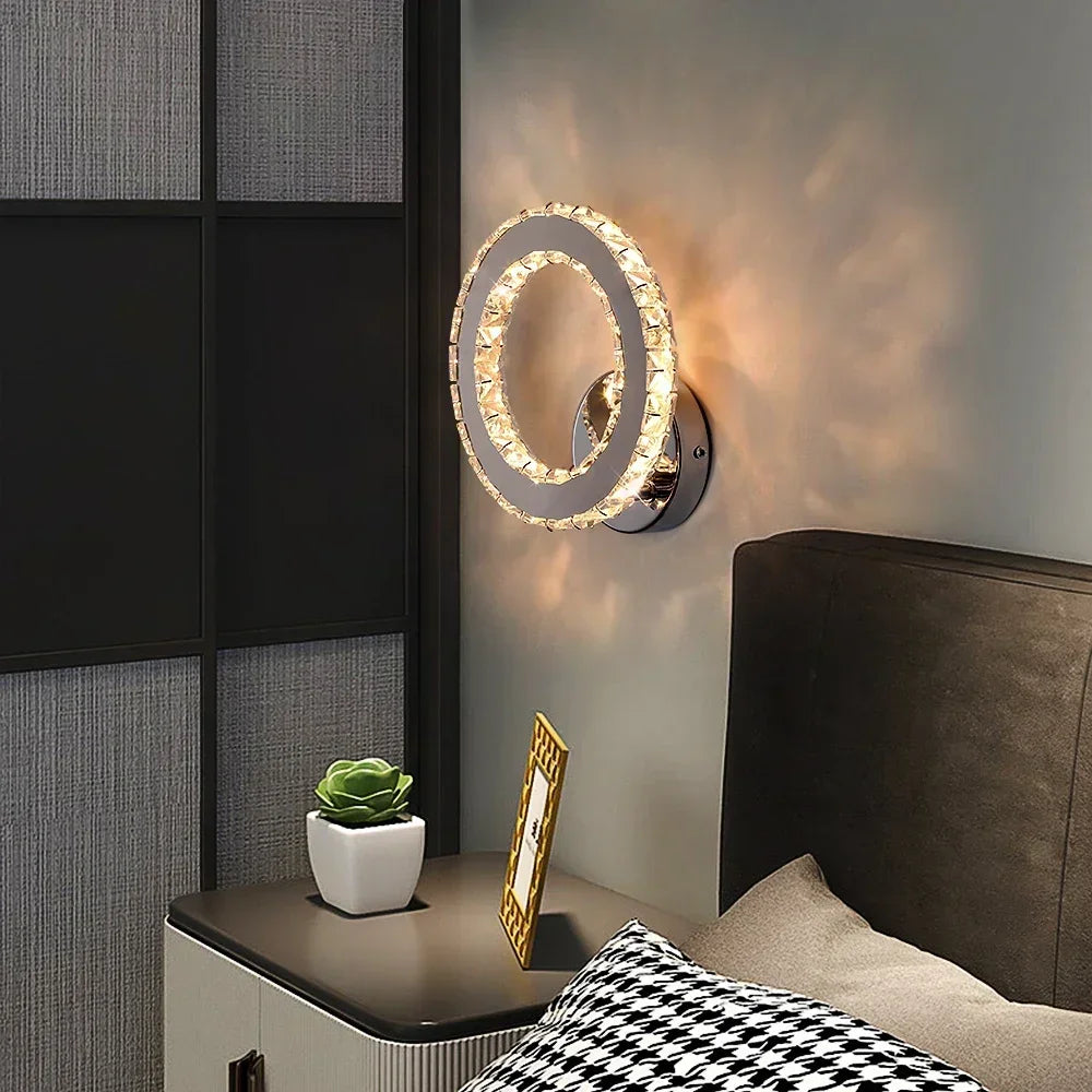 Afralia™ Crystal Led Wall Sconce | Modern Minimalist Living Room Lighting