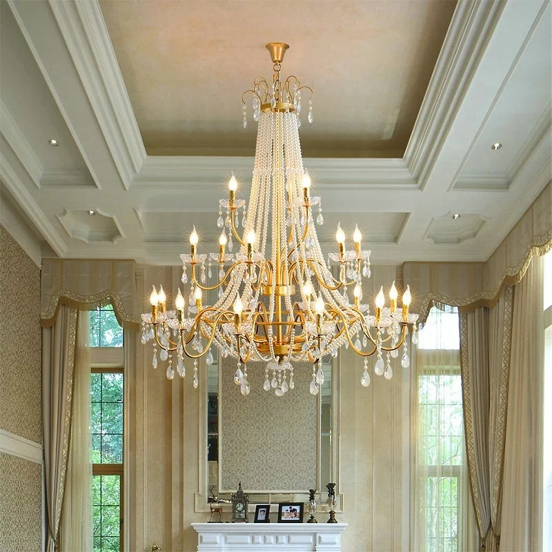 Afralia™ Crystal LED Chandelier Pendant Lights for Villa Stairs and Hotel Decor