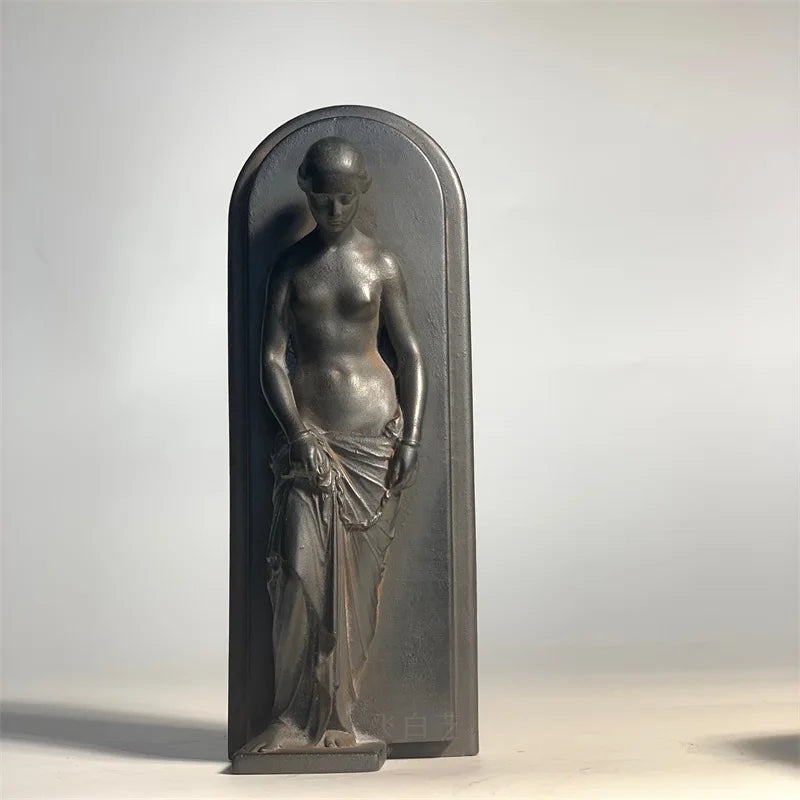 Afralia™ Ceramic Naked Woman Sculpture Female Portrait Figurine Home Decor Accessory