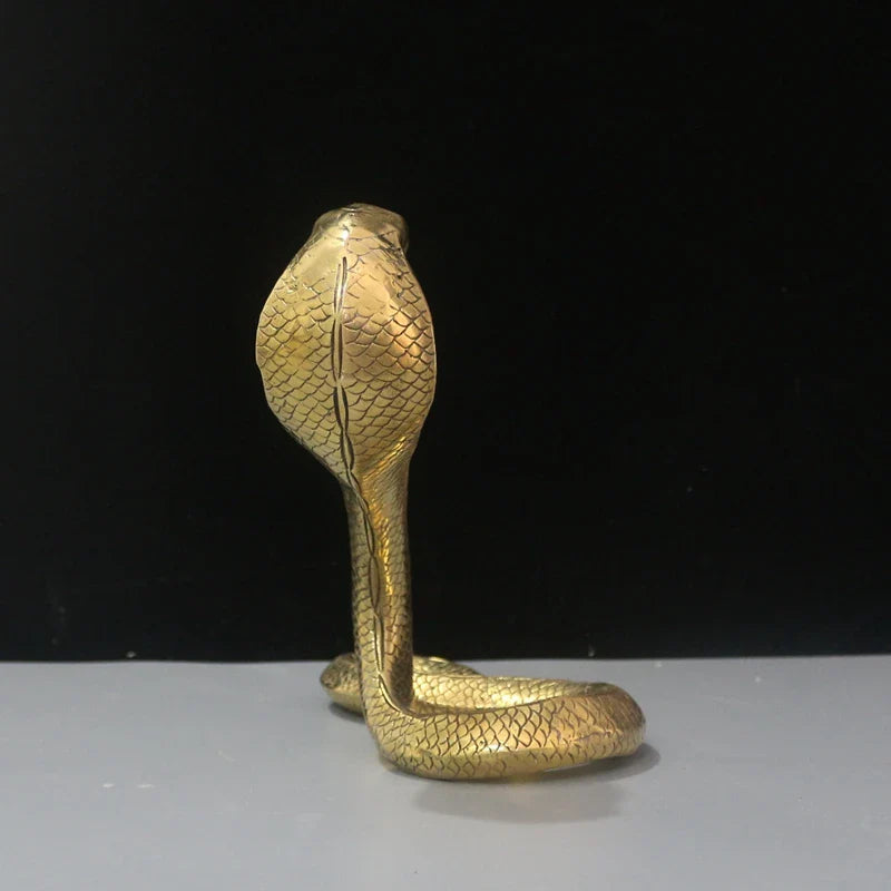 Afralia™ Copper Cobra Zodiac Snake Feng Shui Decoration Craft