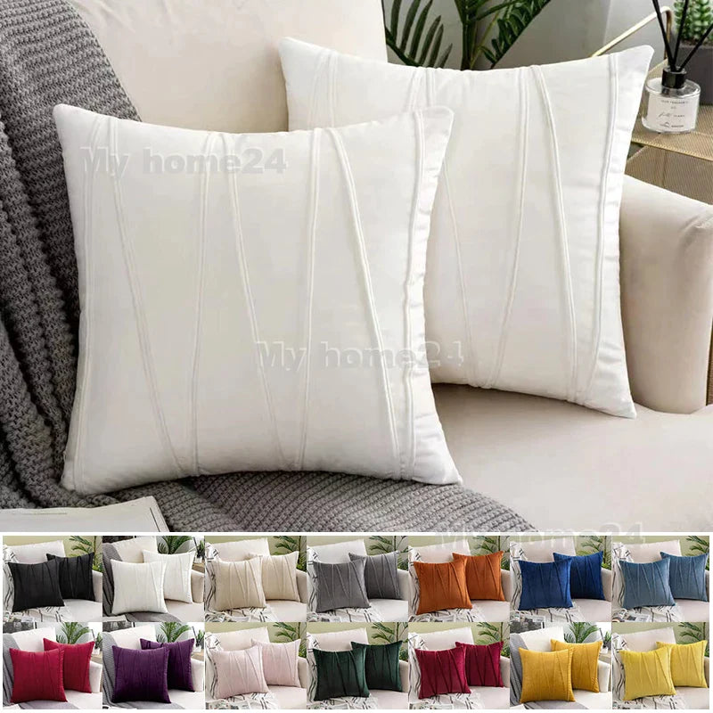 Afralia™ Solid Color Pillow Cases Set of 2 Closure Breathable Home Decor 45*45cm
