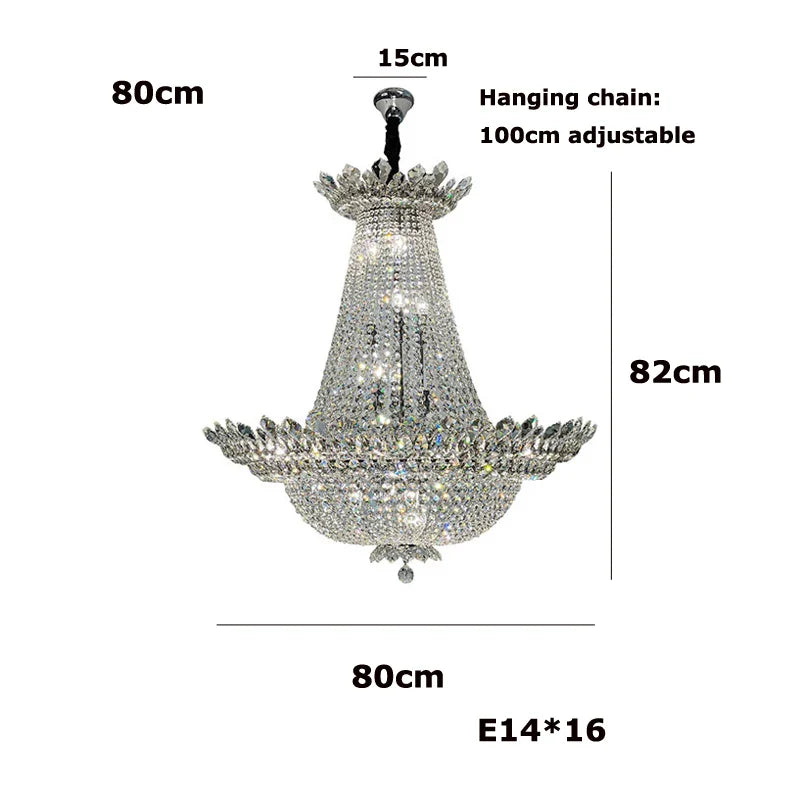 Afralia™ K9 Crystal Chrome LED Chandelier for Trendy Living Room Lighting