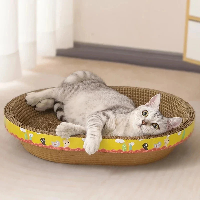 Afralia™ Cat Scratch Lounge Bed & Training Toy - Cat Scratcher Board for Sharpening Nails