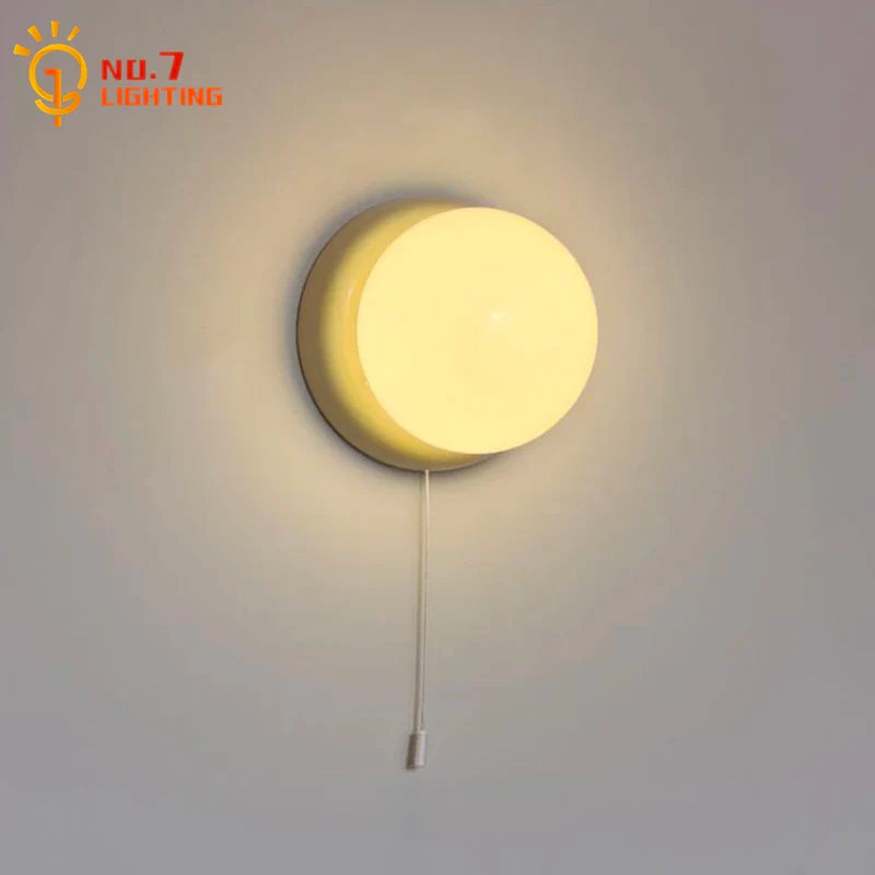 Afralia™ Nordic Cream Iron Art Glass Wall Lamp LED E27 for Bedroom Bar