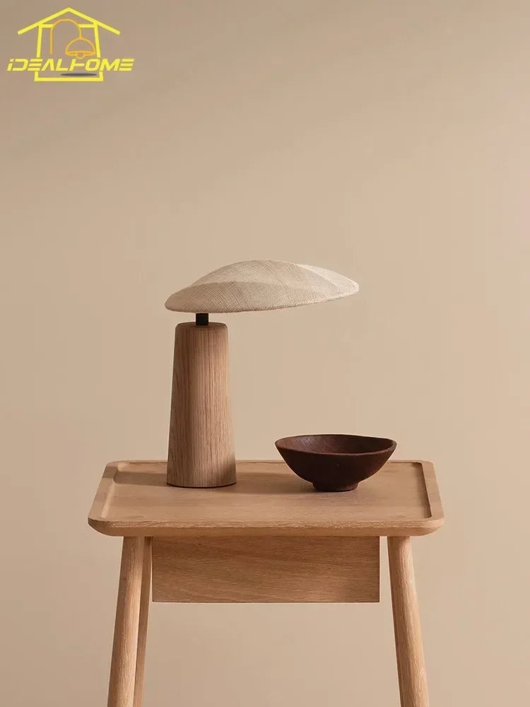 Afralia™ Wooden Desk LED Lamp Wabi-sabi Zen Art Decor Living Room Bedroom Study