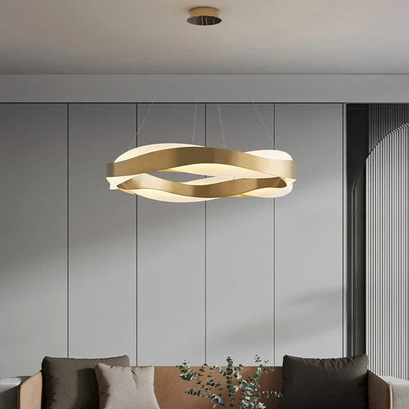 Afralia™ Black Circle Chandelier Luxury Pendant Light for Home Decor