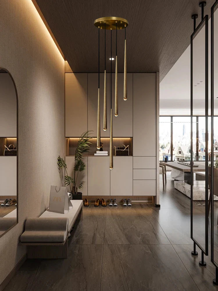 Afralia™ Retro Bronze Crystal Pendant Chandelier for Elegant Home Decor and Vintage Style