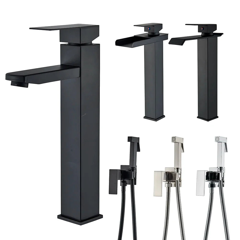 Afralia™ Brass Bathroom Faucet Set - Kitchen Mixer Tap and Shower Combo