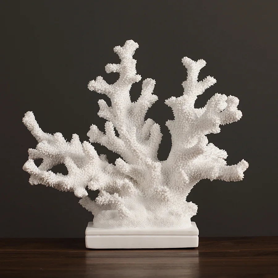 Afralia™ Resin Coral Flower Decor Figurines Home Decoration Handicrafts