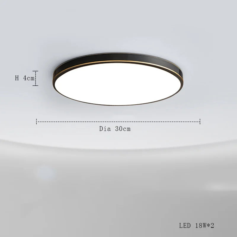 Afralia™ Copper Ceiling Lamp: Modern Round Surface Mounted Lighting for Bedroom