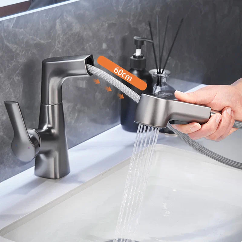 Afralia™ Stainless Steel Pull Out Sprayer Kitchen Sink Faucet 360° Rotatable Water Mixer