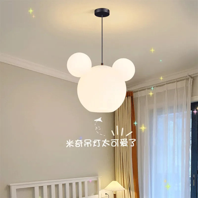 Afralia™ Mickey Cartoon LED Pendant Light for Children's Room Home Decoration