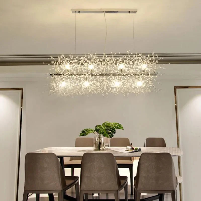 Afralia™ Dandelion LED Crystal Chandelier for Living Room Dining Decoration