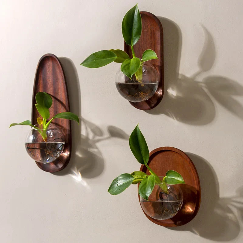 Afralia™ Glass Vase Flowerpot Wall Decoration for Home Décor and Hydroponics