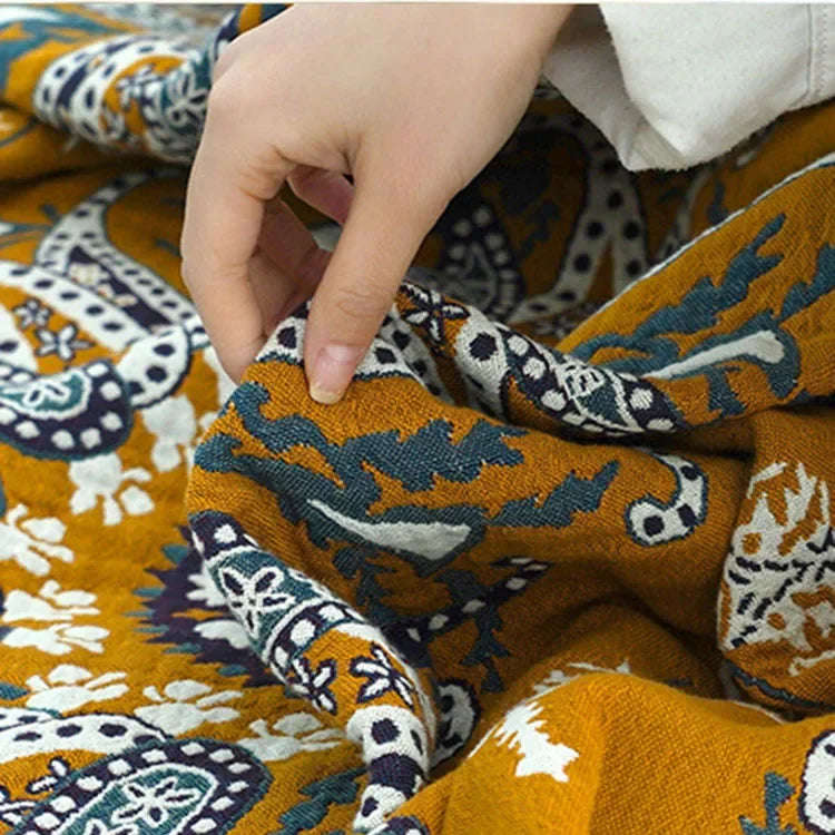 Afralia™ Ethnic Cotton Blanket & Throw - Breathable Gauze Summer Quilt - Boho Decor Bedspread