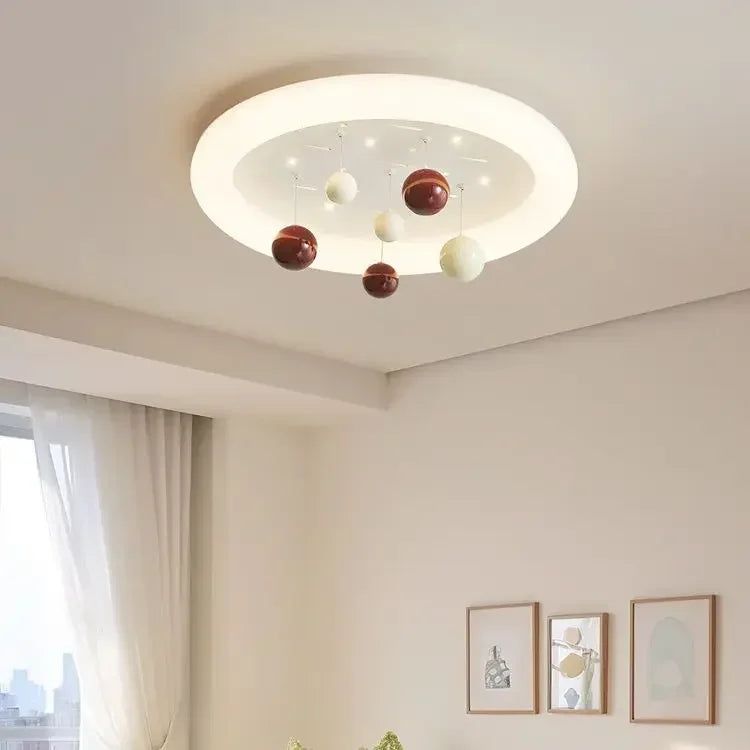 Afralia™ Kids Cloud Chandelier Light for Children's Room, Full Spectrum, Boys & Girls, Cream Style