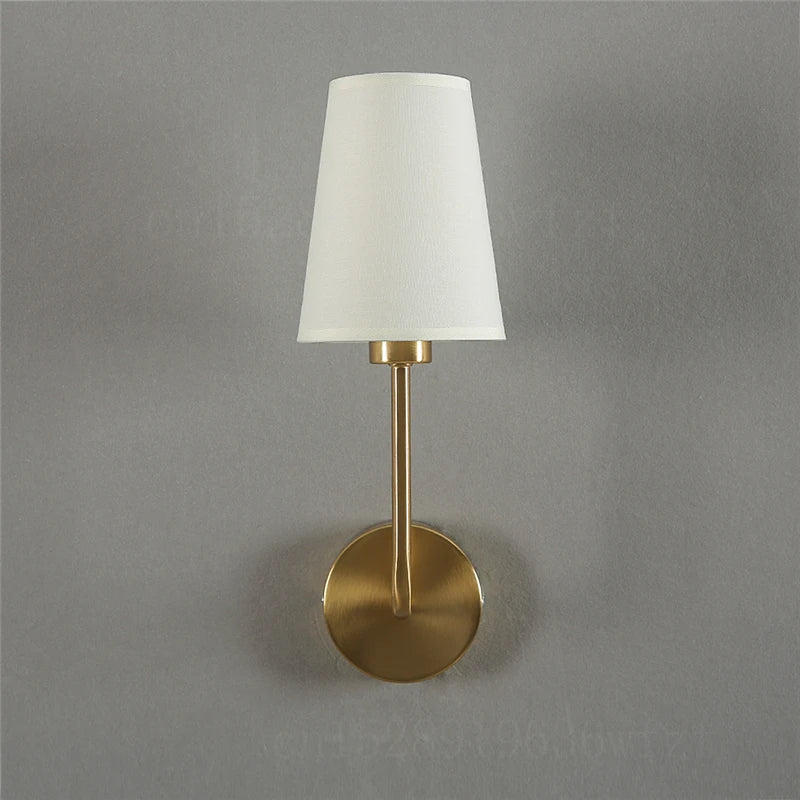 Afralia™ Vintage Retro White Fabric Wall Sconce for Bedroom Living Room