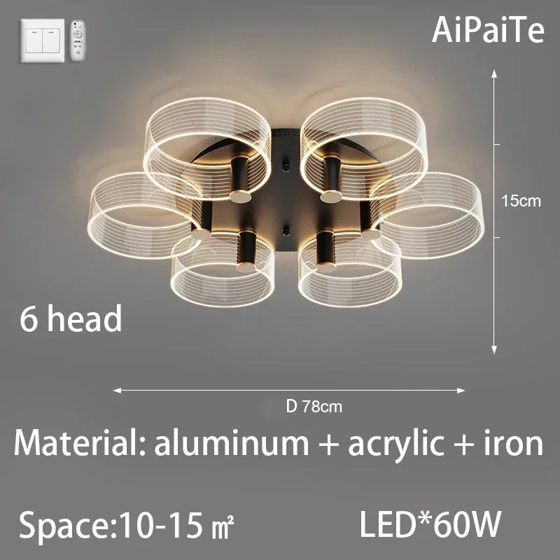 Afralia™ Acrylic Lustre Chandelier for Living Room, Bedroom, Kitchen - Hanging Ceiling Lamps
