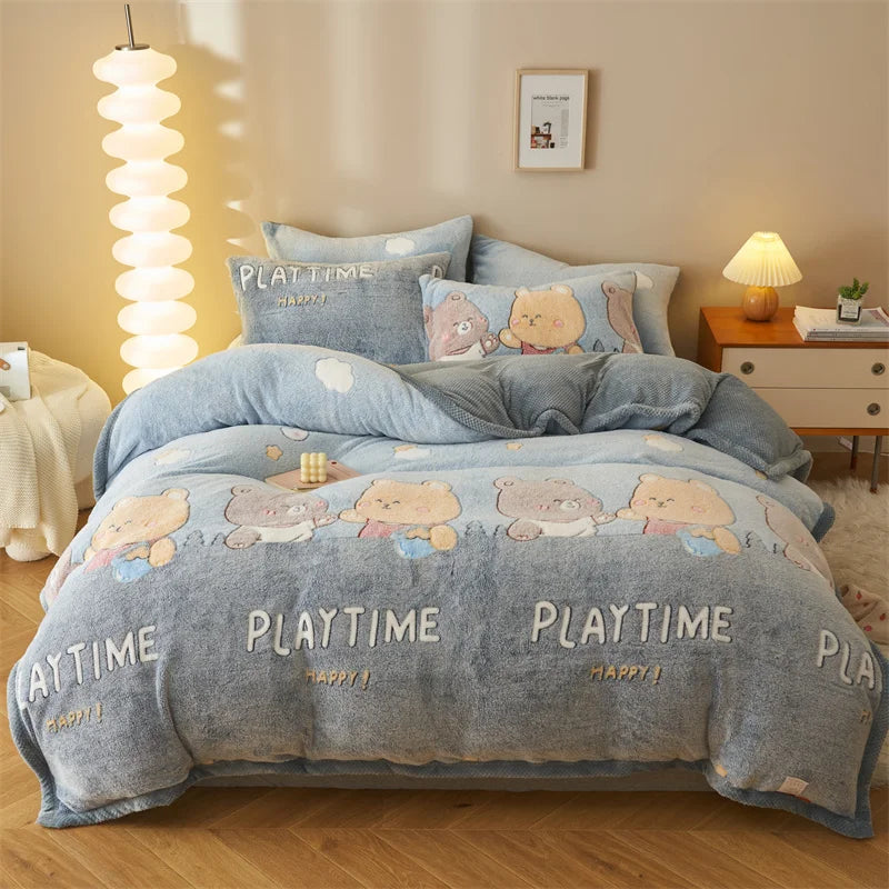 Afralia™ Dual-Layer Winter Velvet Duvet Cover - Soft & Warm Double-Sided Quilt Blanket