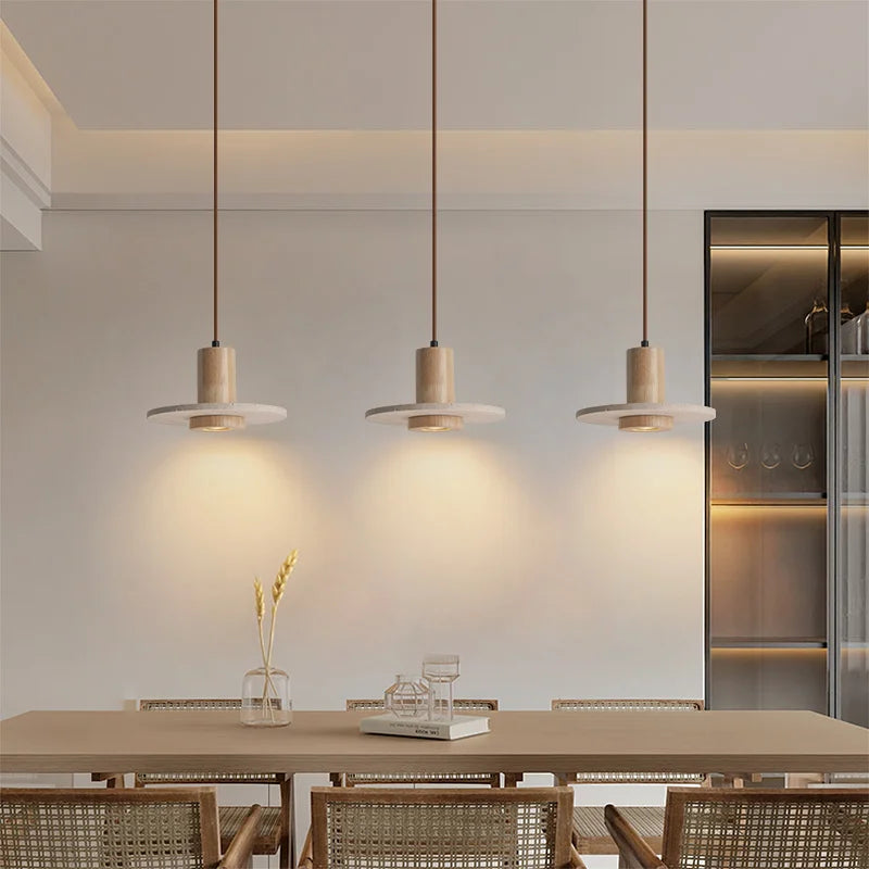 Afralia™ Wood LED Pendant Lamp for Elegant Room Decor & Wabi Sabi Style