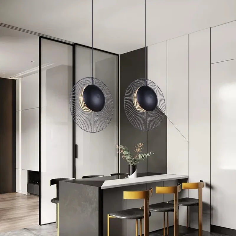 Afralia™ LED Oyster Pendant Lamp: Adjustable Hanging Light for Loft Bedroom Decor