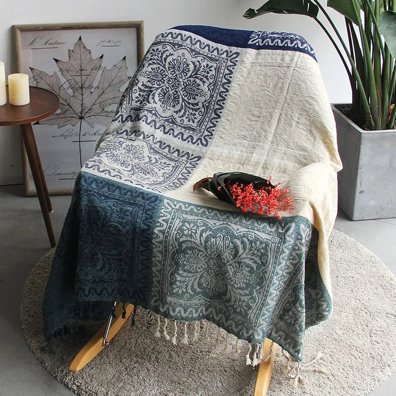 Afralia™ Nordic Style Boho Throw Blanket - Premium Retro Plaid Sofa Cover & Bed Throw