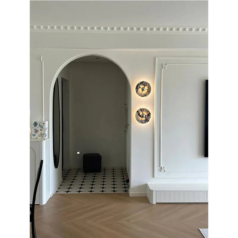Afralia™ Nordic Marble Wall Lamp: Stylish LED Stone Lights for Bedroom and Corridor