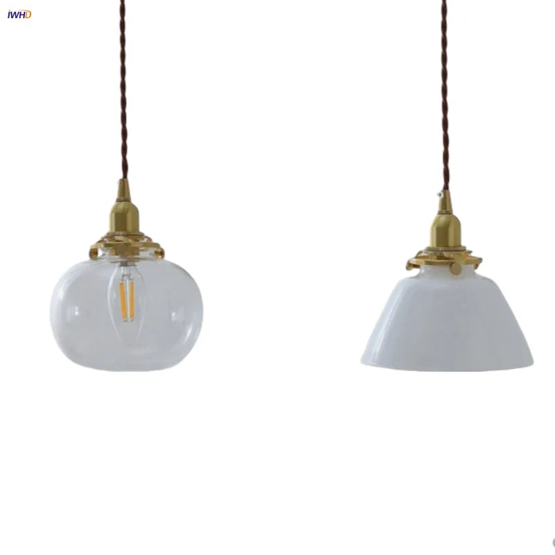 Afralia™ Glass LED Pendant Lamp, Modern Nordic Style, Adjustable 2m Wire, Copper Socket