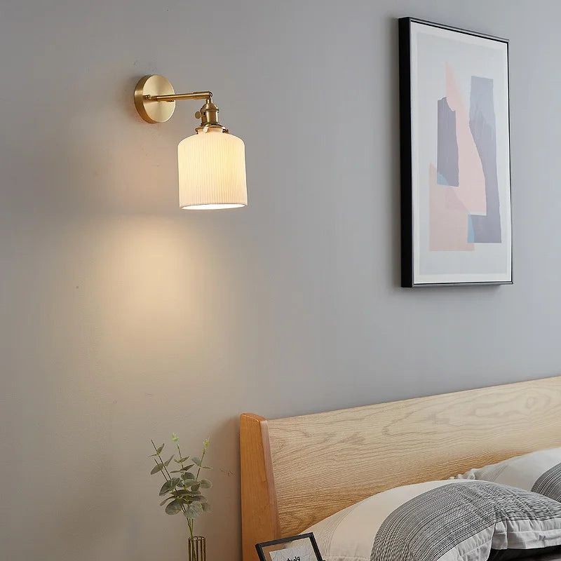 Afralia™ Nordic LED Wall Sconce Pull Chain Switch | Modern Bedroom Living Room Stair Light Fixtures