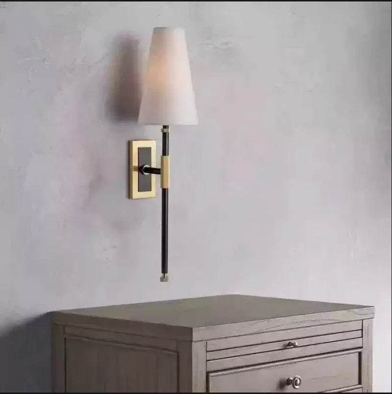 Afralia™ Copper Cloth LED Wall Lamp for Elegant Decor in Bedroom, Living Room & Corridor