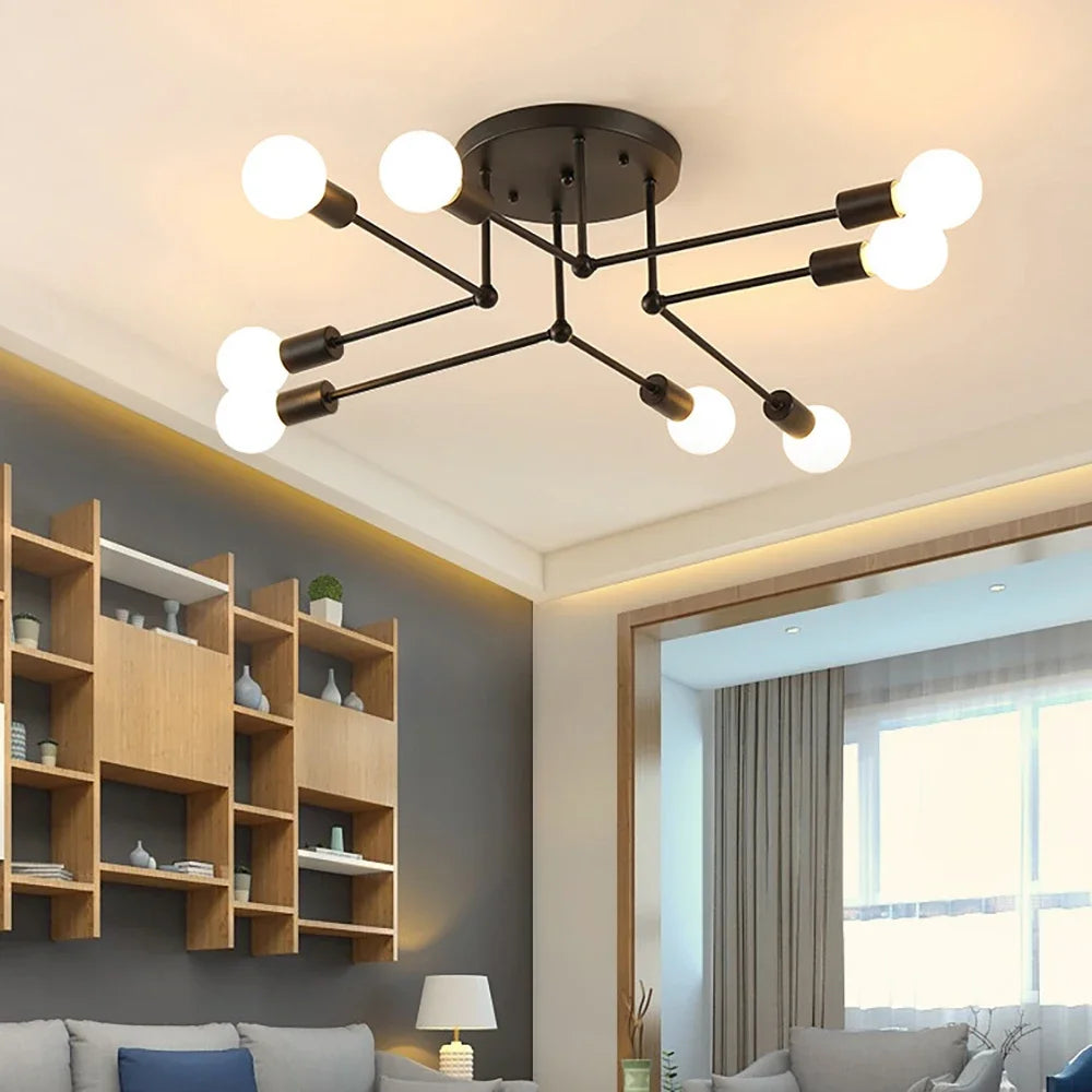 Afralia™ Vintage Chandelier Antique Gold Loft Parlor Lighting