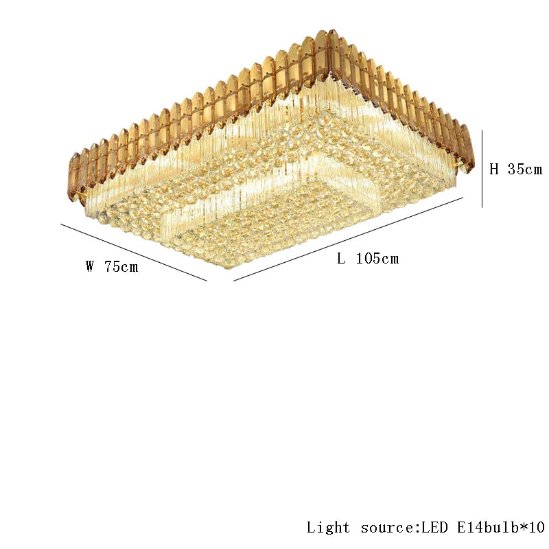Afralia™ Amber Crystal Round Chandelier: Nordic Large Multiple Tier Ceiling Light for Living Room